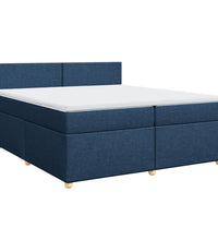 Boxspringbett mit Matratze Blau 200x200 cm Stoff