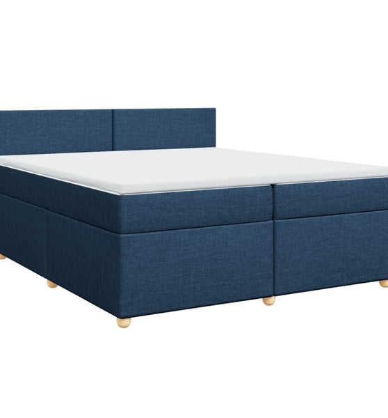 Boxspringbett mit Matratze Blau 200x200 cm Stoff