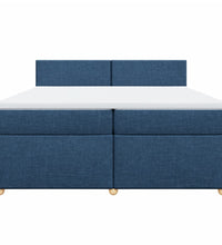 Boxspringbett mit Matratze Blau 200x200 cm Stoff