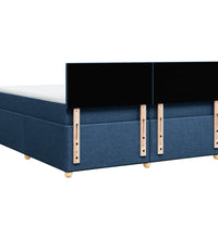 Boxspringbett mit Matratze Blau 200x200 cm Stoff