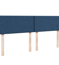 Boxspringbett mit Matratze Blau 200x200 cm Stoff