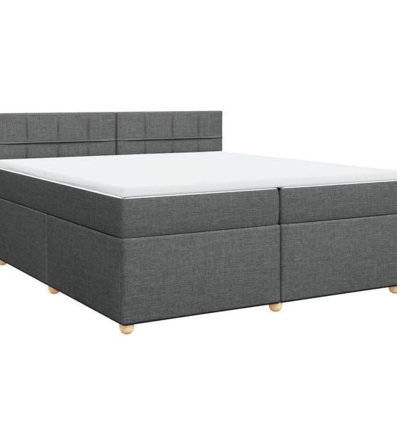 Boxspringbett mit Matratze Dunkelgrau 200x200 cm Stoff