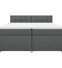 Boxspringbett mit Matratze Dunkelgrau 200x200 cm Stoff