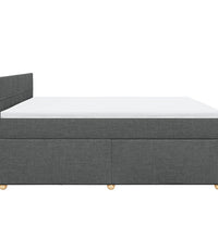 Boxspringbett mit Matratze Dunkelgrau 200x200 cm Stoff