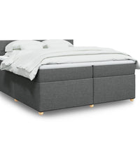Boxspringbett mit Matratze Dunkelgrau 200x200 cm Stoff