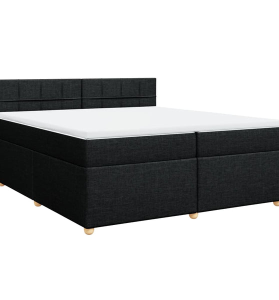Boxspringbett mit Matratze Schwarz 200x200 cm Stoff