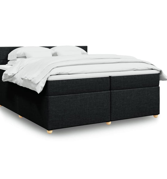 Boxspringbett mit Matratze Schwarz 200x200 cm Stoff