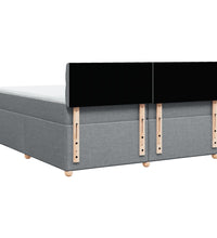 Boxspringbett mit Matratze Hellgrau 200x200 cm Stoff