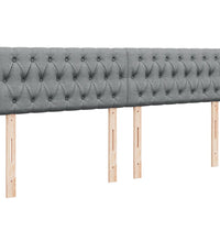 Boxspringbett mit Matratze Hellgrau 200x200 cm Stoff