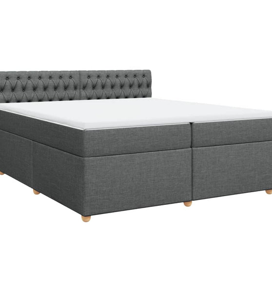 Boxspringbett mit Matratze Dunkelgrau 200x200 cm Stoff