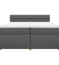 Boxspringbett mit Matratze Dunkelgrau 200x200 cm Stoff