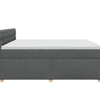 Boxspringbett mit Matratze Dunkelgrau 200x200 cm Stoff