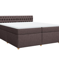 Boxspringbett mit Matratze Dunkelbraun 200x200 cm Stoff