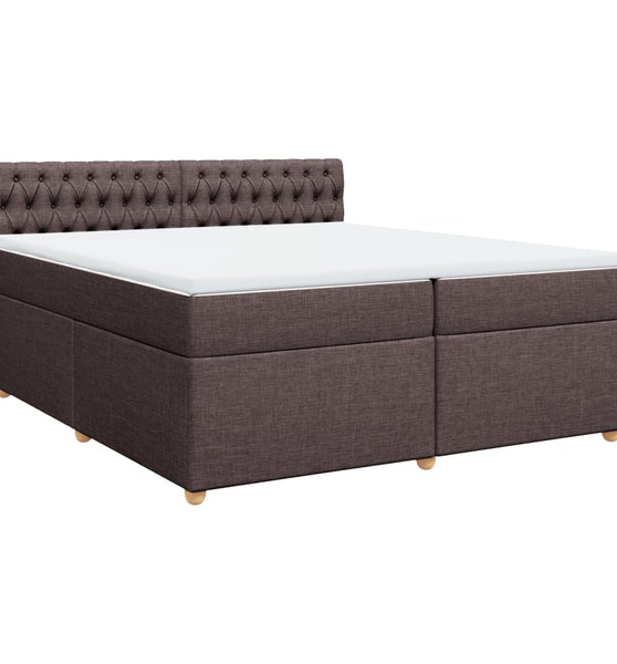 Boxspringbett mit Matratze Dunkelbraun 200x200 cm Stoff