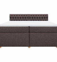 Boxspringbett mit Matratze Dunkelbraun 200x200 cm Stoff