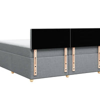 Boxspringbett mit Matratze Hellgrau 200x200 cm Stoff