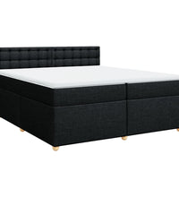 Boxspringbett mit Matratze Schwarz 200x200 cm Stoff
