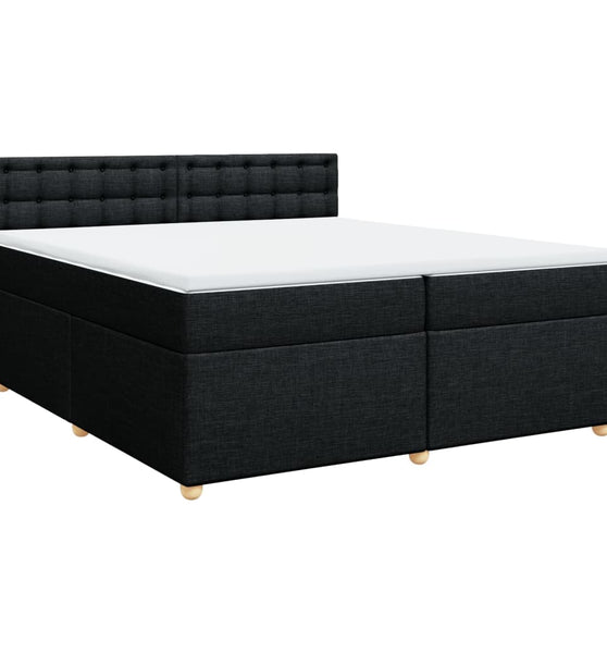 Boxspringbett mit Matratze Schwarz 200x200 cm Stoff