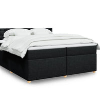 Boxspringbett mit Matratze Schwarz 200x200 cm Stoff
