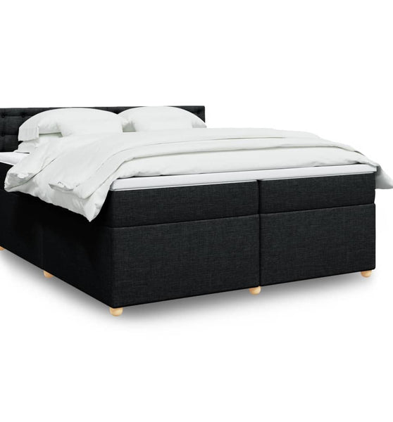 Boxspringbett mit Matratze Schwarz 200x200 cm Stoff