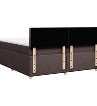 Boxspringbett mit Matratze Dunkelbraun 200x200 cm Stoff