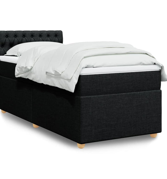 Boxspringbett mit Matratze Schwarz Stoff