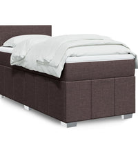 Boxspringbett mit Matratze Dunkelbraun 80x200 cm Stoff