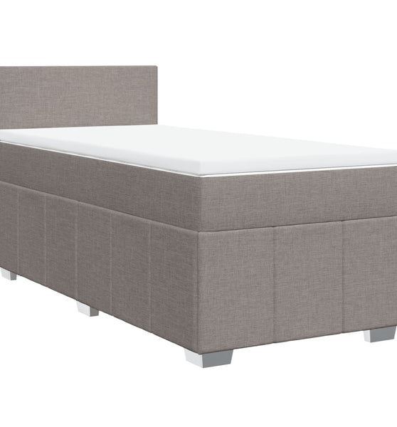 Boxspringbett mit Matratze Taupe 80x200 cm Stoff