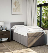 Boxspringbett mit Matratze Taupe 80x200 cm Stoff