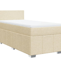 Boxspringbett mit Matratze Creme 80x200 cm Stoff