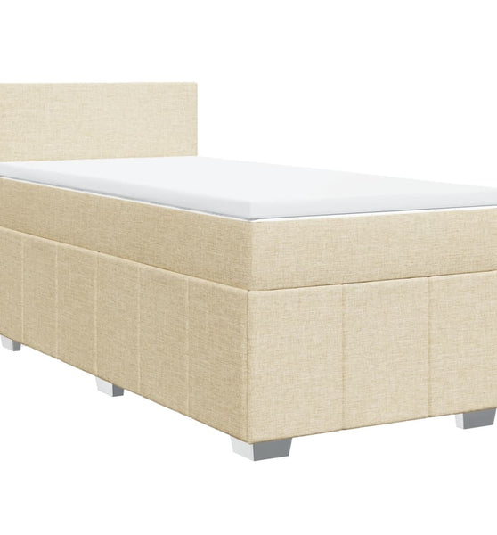 Boxspringbett mit Matratze Creme 80x200 cm Stoff