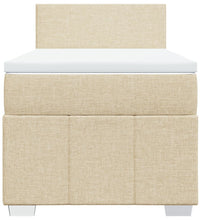 Boxspringbett mit Matratze Creme 80x200 cm Stoff
