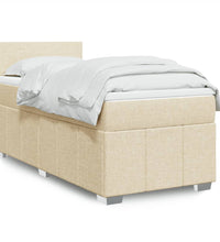 Boxspringbett mit Matratze Creme 80x200 cm Stoff