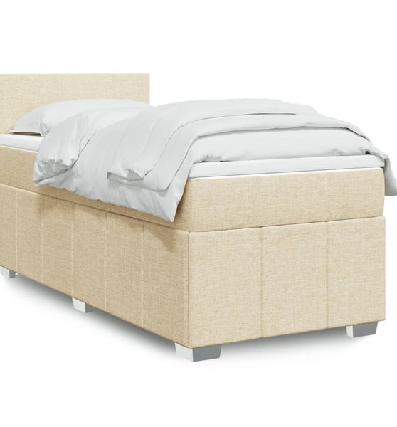 Boxspringbett mit Matratze Creme 80x200 cm Stoff