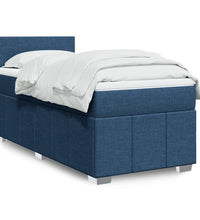 Boxspringbett mit Matratze Blau 80x200 cm Stoff