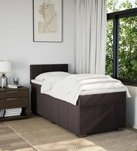 Boxspringbett mit Matratze Dunkelbraun 80x200 cm Stoff