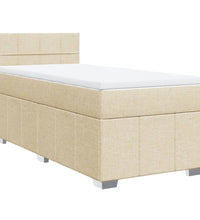 Boxspringbett mit Matratze Creme 80x200 cm Stoff