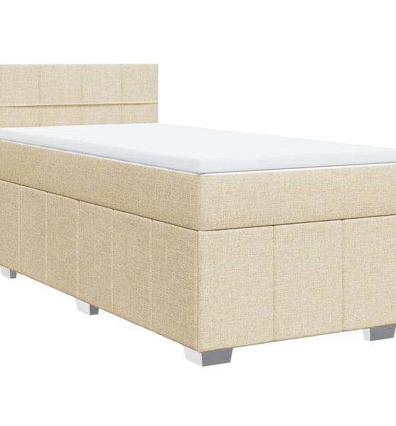 Boxspringbett mit Matratze Creme 80x200 cm Stoff