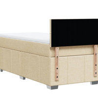 Boxspringbett mit Matratze Creme 80x200 cm Stoff