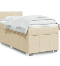 Boxspringbett mit Matratze Creme 80x200 cm Stoff