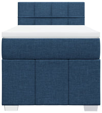 Boxspringbett mit Matratze Blau 80x200 cm Stoff