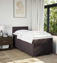Boxspringbett mit Matratze Dunkelbraun 80x200 cm Stoff