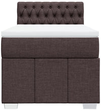 Boxspringbett mit Matratze Dunkelbraun 80x200 cm Stoff