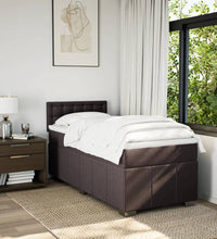Boxspringbett mit Matratze Dunkelbraun 80x200 cm Stoff