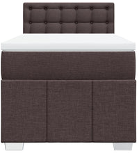 Boxspringbett mit Matratze Dunkelbraun 80x200 cm Stoff