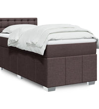 Boxspringbett mit Matratze Dunkelbraun 80x200 cm Stoff