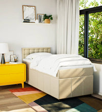 Boxspringbett mit Matratze Creme 80x200 cm Stoff