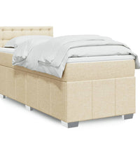 Boxspringbett mit Matratze Creme 80x200 cm Stoff