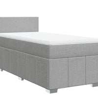 Boxspringbett mit Matratze Hellgrau 90x190 cm Stoff