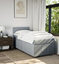 Boxspringbett mit Matratze Hellgrau 90x190 cm Stoff